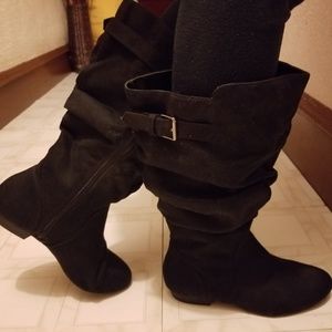 Wide Calf Black Boots (Size 7.5)